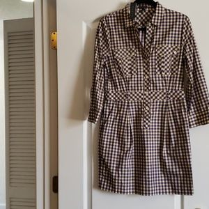 Theory Modern plaid shirtdress